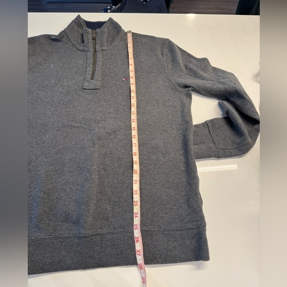 Tommy Hilfiger Gray Pullover sweater zip size large - Picture 9 of 10